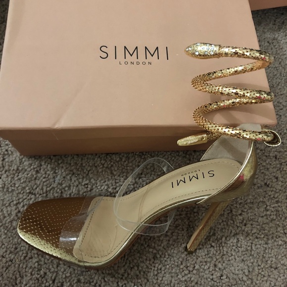 medusa black snake print cuff stiletto heels